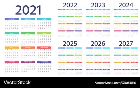 5 Year Planner 2021 To 2025 Printable